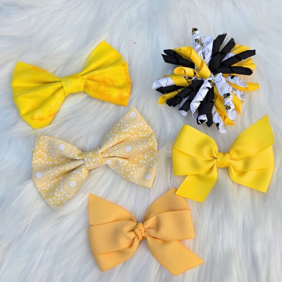 New Baby Girl Hair Bows – Set of 5 Clips, Soft & Stylish for Toddlers & Kids - Picture 1 of 2